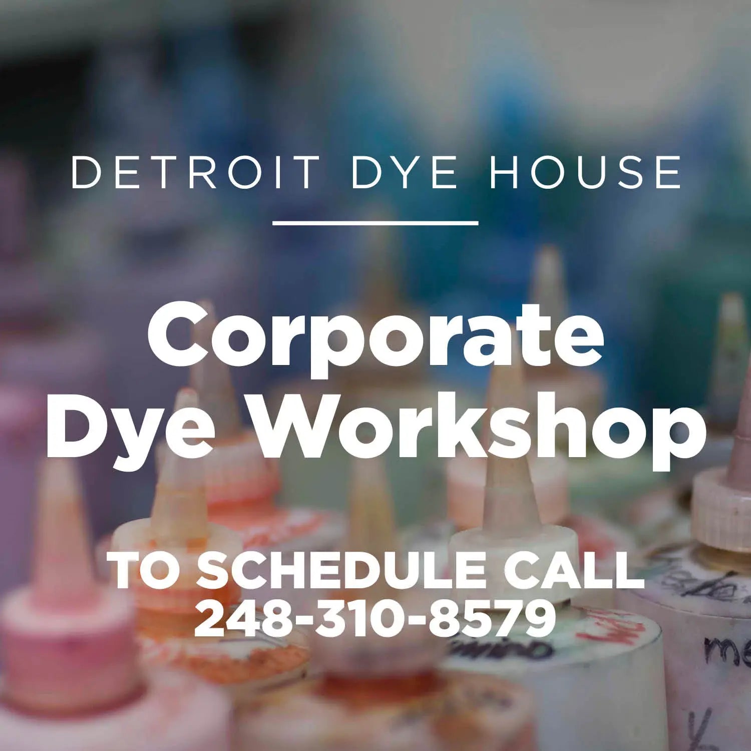 Advertisement for Corporate Dye Workshop at Detroit Dye House with contact number.