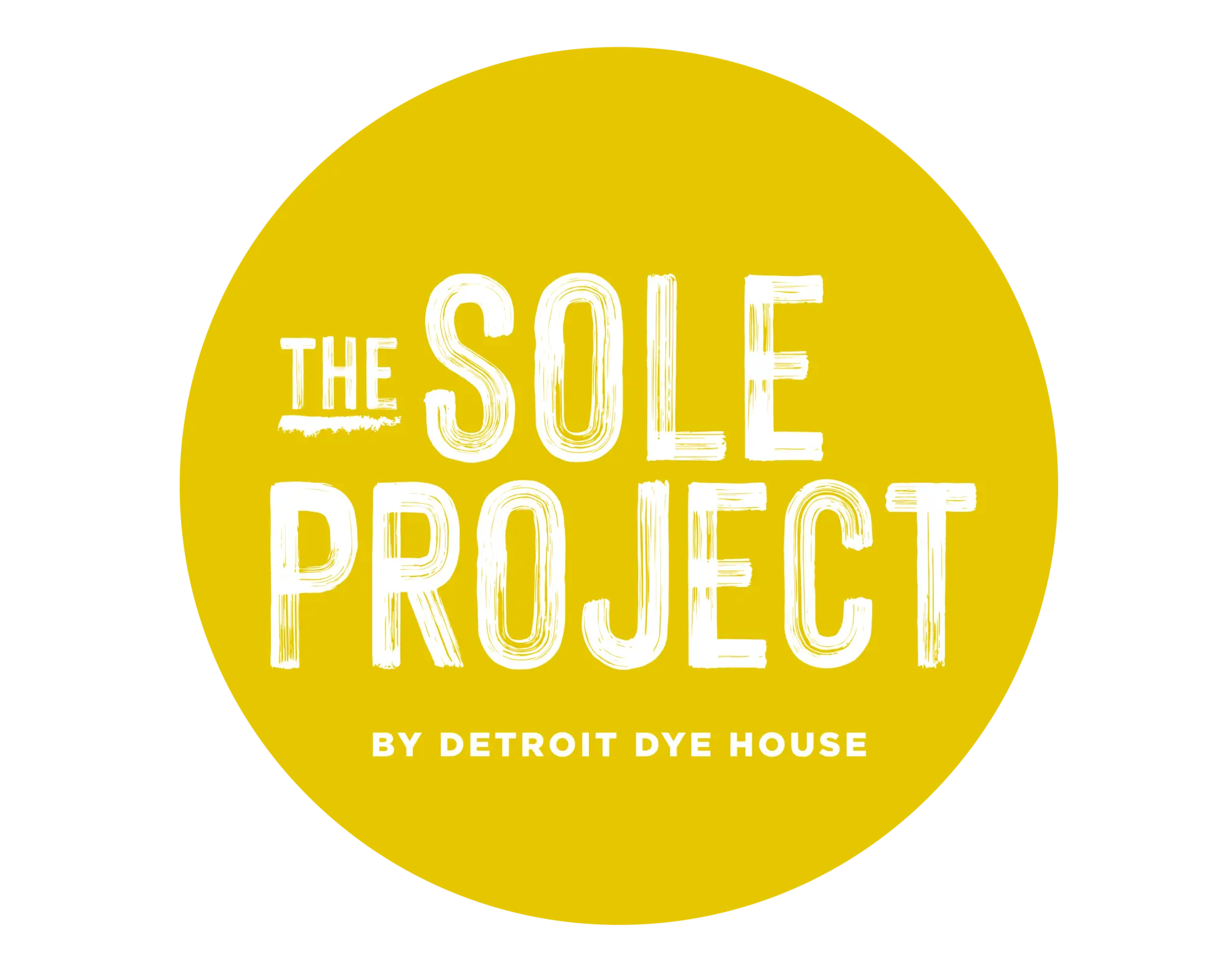 Yellow circular logo for The Sole Project by Detroit Dye House displayed in an article.