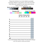 Color My Clothes color palette selection chart displaying color families and color card options