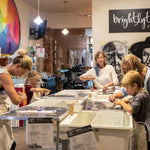 Group crafting in the Dye Class 101 at the Detroit Dye House in Corktown