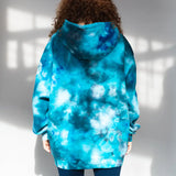 Vibrant blue and white tie-dye hoodie for Detroit Lions Unfinished Business collection