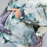 Tie-dyed Angie Jacket in blue, purple, and white colors for a stylish look