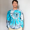 Turquoise and black spiral tie dye long sleeve sweatshirt from Lions Long Sleeve tee