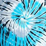 Turquoise and black tie dye spiral fabric in Lions Bundle: Scarf, Socks, and Hoodie clothing