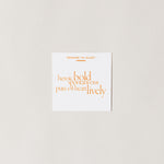 A card describing the orange color socks.