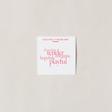 A card describing the pink color socks.